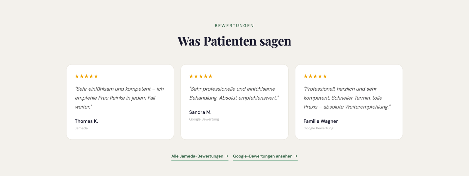 Website-Referenz Osteopathie Elke Reinke, Stuttgart – Ablauf und Kosten